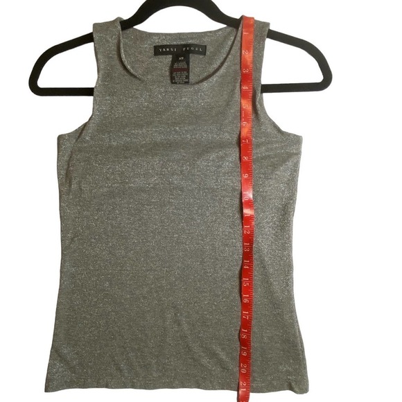 Yansi Fugel Silver Metallic Tank Top, shell, evening, holiday, gift - Picture 3 of 6